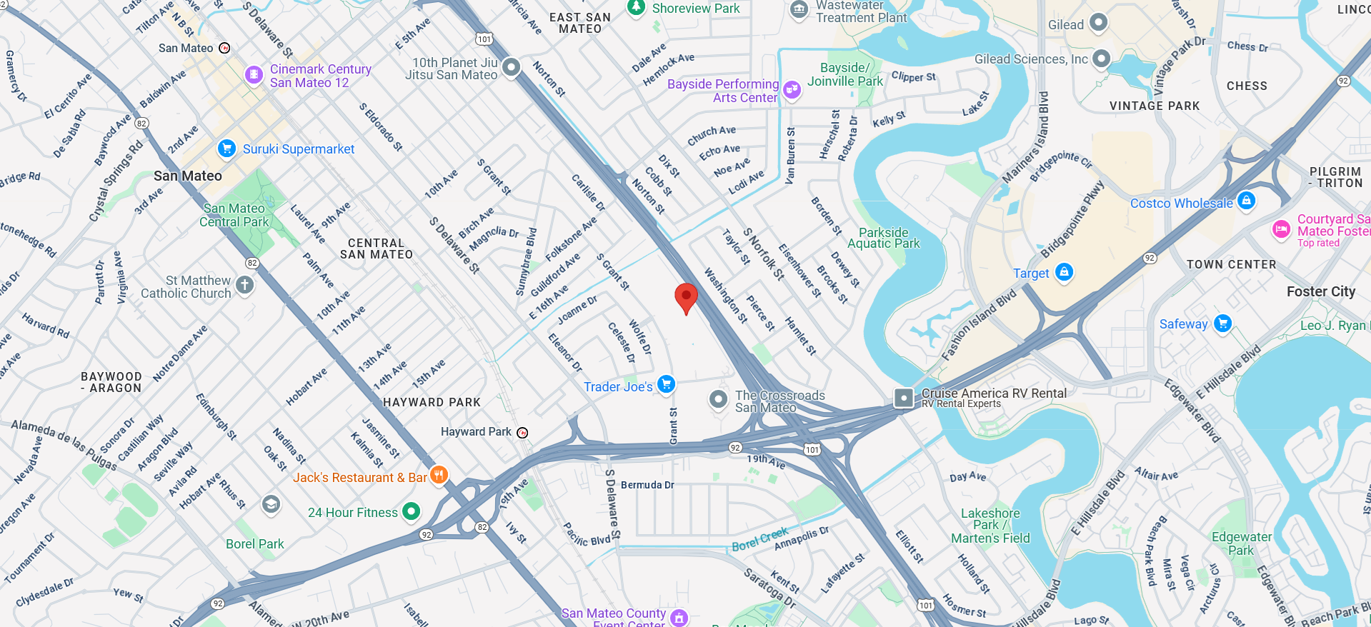 Map to 1720 S Amphlett Blvd